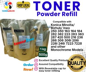 Toner Powder for Bizhub Ineo Minolta 1kg./500grams