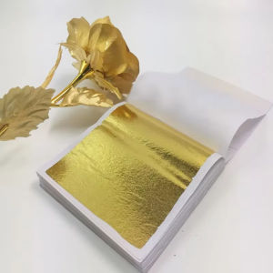 100 Sheets DIY Nail Gold Leaf Sheets Painting Gold Leaf Paper Art Craft Paper Birthday Party Wedding Art Nail Home Decorations