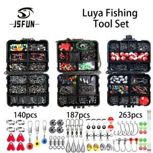 Fishing Tool Kit Lure Accessories Set Beginner Fishing Gear Sinkers and Hooks Portable Tackle Box Complete Fishing