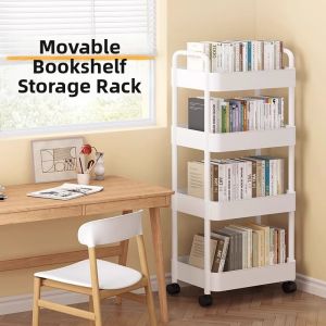 Portable Multi-layer Children Bookshelf With Wheels