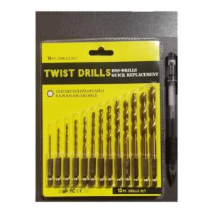 ZHUOLESHI | High Speed Steel Titanium Coated Hexagonal Shank Drill Bits 13PC