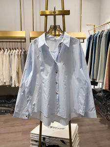 Elegant Pure Color Spring Shirt Stylish French Design Beautiful Top Womens Korean Style Commute Shirt for 2025 Spring Season