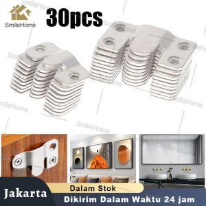 30Pcs Braket Ambalan Plat Gantung Meja dan Pigura Bracket E Braket E Wall Ambalan Cantol Gantungan Pigura