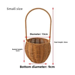 Rattan-Style Portable Handheld Basket