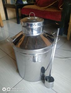 Dandang Jahe Dalung Bajigur Stainless Set dengan Gayung Panci untuk Wedang