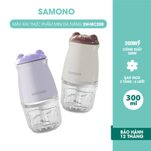 (BH 1 Năm)Samono Máy xay thực phẩm mini đa năng 6 lưỡi dao dung tích 300ml công suất 200w xay nhuyễn cho bé tốt SW-MC200/SW-099/SW-MC200S