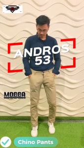 Andros 53 - Celana Chinos Panjang Pria Slimfit Stretch Premium Quality - Cinos Panjang Mocca