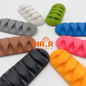 Karet Holder Kabel Casan Perapih Kabel Cable Organizer Klip Tempel Kabel Earphone Kabel data