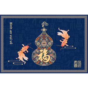 QINGGENGNONG | Blue Feng Shui Hula Shape Dust-Removing Doormat