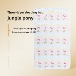 Pure Cotton Muslin Sleep Bag for Children And Adults Anti-Kick Air Conditioned Room Belly Protection Summer Autumn Style