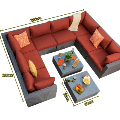 Waterproof Outdoor Wicker Sofa Set