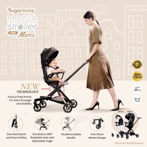 Sugarbaby Magic Stroller 530 Merci Kereta Dorong Bayi Modis Tinggi/Stroller Modis Modern 2 arah/Stroller Bayi 0-4 tahun