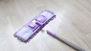 Chenille Flat Mop Stainless Steel Telescopic Handle 360° Rotating Household Cleaning Floor Mop with Replaceable Pad