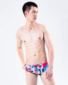 กางเกงว่ายน้ำผช swimwear men bikini บีกินี่ผู้ชาย BALEINE E BIKINI:FLAMINGO Black