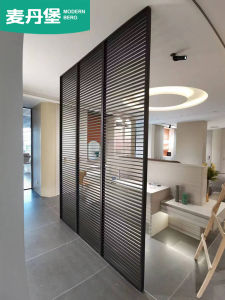 Grille Partition Stainless Steel Folding Screen Office Hallway and Living Room Decorations Background Simple and Light Luxury Cut Out Metal Grille