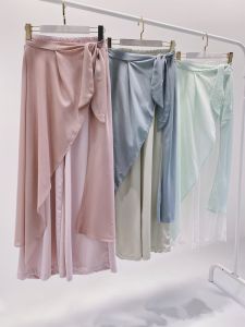 Elegant Chiffon Modern Dance Practice Suit Wide Leg Pants Straight Cut Performance Costume for Women Classic Dance Apparel