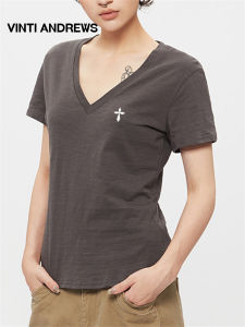 Slimming V-Neck Short Sleeve T-Shirt