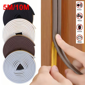 5m/10m DIEP Shape Window Seal Strip 4 Colors Self-adhesive Rubber Weather Stripping Door Windproof Insulation Noise Tape