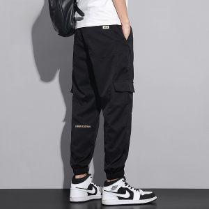 ROMON | Romon Mens Summer Thin Ice Silk Workwear Pants Loose Fit Casual Loose Leggings Sports Ice Coolness Nine-Tenths Pants