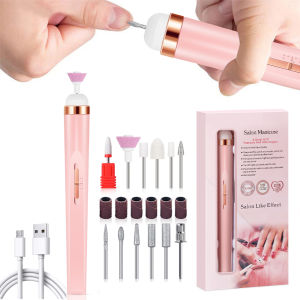 LINMANDA ชุดเจาะเล็บไฟฟ้าแบบพกพาเล็บเจาะตะไบเล็บแบบชาร์จไฟได้สําหรับเล็บอะคริลิคเล็บเท้าเครื่องมือขัด