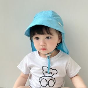 Summer Quick Drying Bucket Hat for Baby Anti-UV Neck Protection Sun Hats Toddler Solid Color Big-brim Kids Fisherman Caps