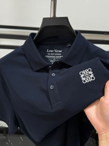 เสื้อโปโลคอตตอนแท้สำหรับผู้ชายในช่วงฤดูร้อน ทรงหลวม สไตล์เกาหลี แขนสั้น คอกลม เสื้อยืดคอตตอนแท้ ทรงเข้ารูป แฟชั่น