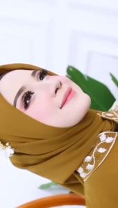 Gamis Bordir Set Hijab Segi Empat Dress Mewah Elegan Sangat Cocok Buat Busui Bahan Lembut