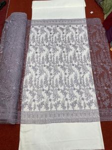 Bahan kain tille bordir spangel/harga 1 metr