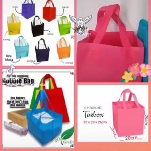 Tas nasbox Goodie bag box press Tas spundbond - tas box - tas beseke box 20 - Tas Box Nasi Tas Belanja - tas go green - Tas ramah lingkungan - tas bekel - tas nasi - tas kotak kue - tas belanja - tas box kue