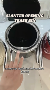 Minimalist Slanted Opening Trash Bin 12L | Lazy-Friendly Flip Top Garbage Can | Anti-Odor Home Bin