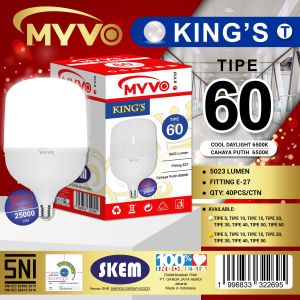 MYVO KINGS Lampu Bohlam LED T BULB Tabung Capsule Cahaya Putih / Warm White 3000k Kekuningan