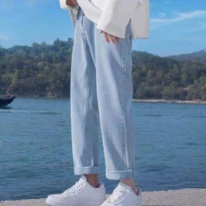 Summer mens jeans Korea fashion panlalaki kaswal na tuwid na binti maluwag na maong