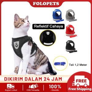 FOLOPETS Harness Rompi Reflective Soft + Leash Lead Tali Kucing Harness Anjing Kucing Tail Tuntun Kucing Tali Rompi Baju Kucing Cat Leash Dog Leash