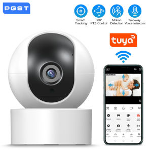 PGST 2MP 1080P Tuya IP WiFi Camera Security Protection Surveillance Camera CCTV Smart Life 2-Way Audio Night Vision Baby Monitor