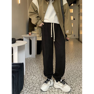 Womens Grey Straight Leg Joggers High Waist Cotton Blend Comfortable Casual Sports Pants Trendy Winter New Arrival