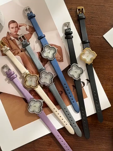 ĐỒNG HỒ NỮ ANBSHOP AUTH SCOTTIE 9686 CỎ 4 LÁ MẶT HOA XÀ CỪ NEW 2025 SIZE 30MM
