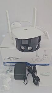 Camera giám sát ngoài trời 4MP iCSee EW-N4D2J 2 óng kính kép góc rộng 180 độ (không hổ trợ wifi kết nối dây mạng LAN )