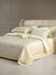 Mercury | Luxury Floral Printed Four-Piece Bedding Set 100 Double Yarn Long Staple Cotton Satin