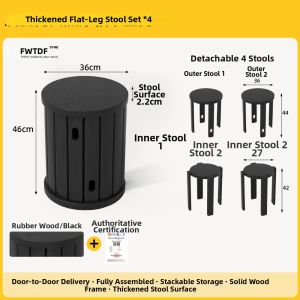 FWTDF | Vintage Stackable Durable Round Stool