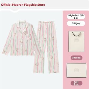 MiiOW | Cool Silk Sleepwear Set For Autumn
