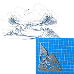 Ocean Waves Metal Cutting Dies Mold Scrapbooking Decoration Paper Cards Craft Mould Punch Template Embossing Sten 1pcs