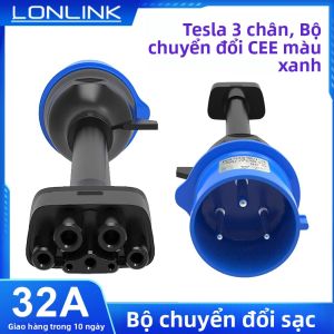 Dây Nối Dài Bộ Sạc Xe Điện Tesla Model 3 X S Y Gen 2 Đầu Nối LONLINK Blue CEE 240V 32A 10ft