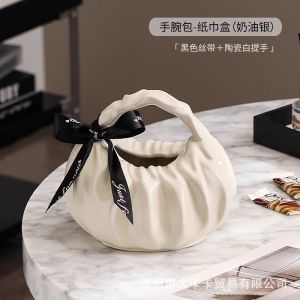 Hộp Đựng Khăn Giấy Bằng Gốm Sứ Cầm Tay Sang Trọng Thiết Kế Sáng Tạo Giá Đựng Khăn Giấy Phòng Khách Đồ Trang Trí Nhà Cửa