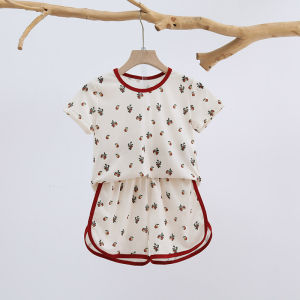Breathable Ice Silk Childrens Sleepwear Set