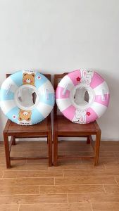 Swimming Ring Kids Bear & Bunny Float Ring Swim Floating With 2 Handles Kids Seat Pool Fun Toy Inflatables Donut