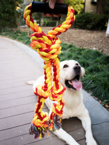 Large Dog Toy Rope Knot Tug of War Interactive Durable Cotton Rope Toy for Golden Retriever Labrador Large Breed Teeth Grinding