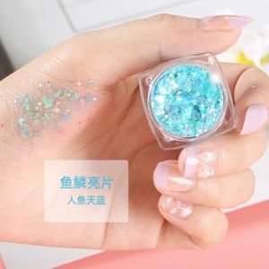 Shiny Gel Eyeshadow Sparkling Fragrant Cosmetics Sparkle Diamond Crystals One Box Six Pieces Adult And Child Makeup Palette