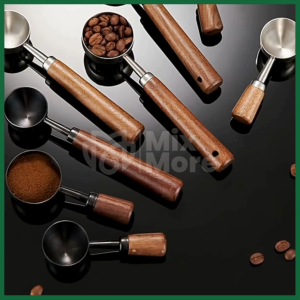 Muỗng đong định lượng inox 304 tay cầm gỗ óc chó dung tích 15ml/30ml tiện lợi decor quầy pha chế chuyên nghiệp Mixmore