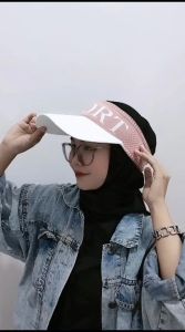 WE Topi Senam Wanita Summer Knit Visor SPORT Baseball Cap Topi SPORTS Olahraga Rajut Katun Topi Pantai Sunshade T4