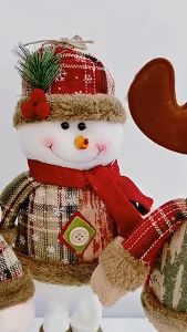 3PCS Christmas Decorative Christmas Dolls Reindeer Snowman Santa Claus Standing Doll New Year Ornament Christmas Merry Christmas